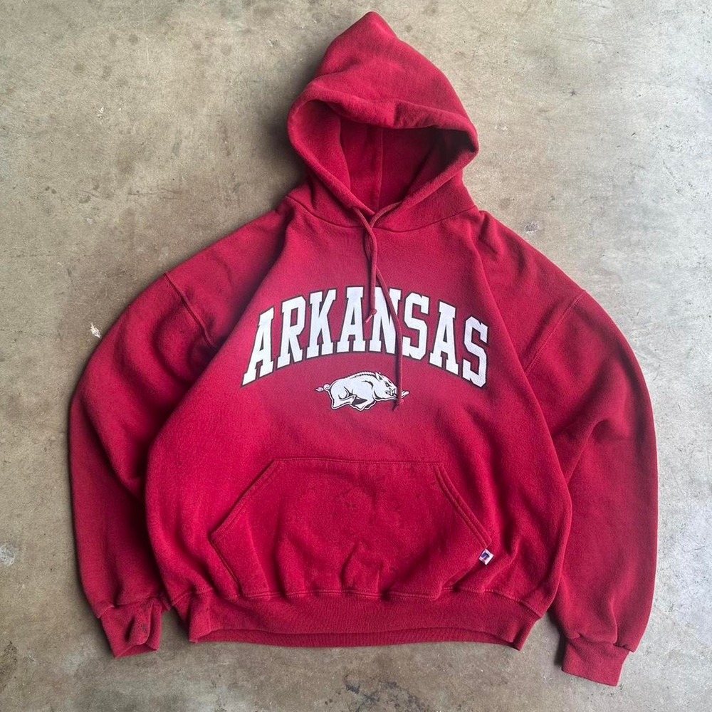 Vintage 90s Russell Athletics Arkansas razorbacks hoodie boxy